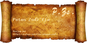 Petes Zsófia névjegykártya