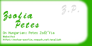 zsofia petes business card